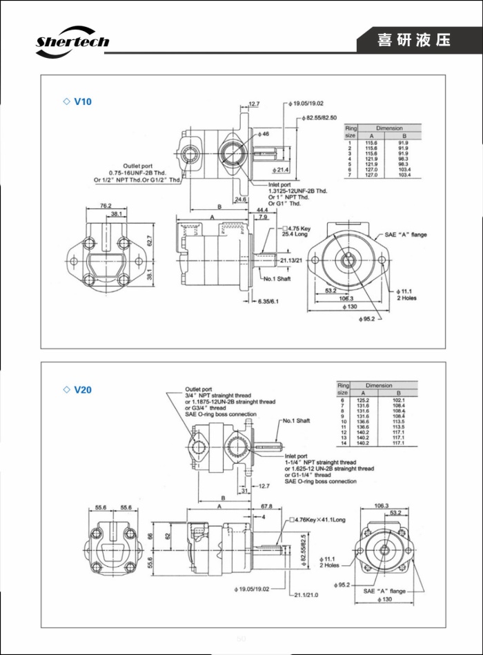 V10  V20 Series High Performance Vane Pump